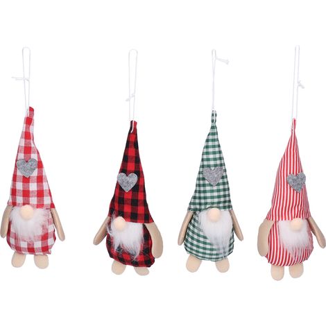 4 figurines de Père Noël sans visage, lutins décoratifs pour ornements de Noël (1/5)