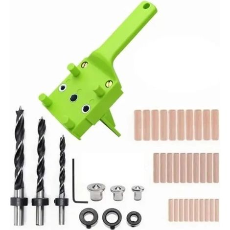 Gabarit de cheville 41 pièces, guide de perçage de trous de chevilles en bois, outil de guidage de perçage de trous de chevilles portatif 6 mm 8 mm 10 mm pour le travail (1/5)