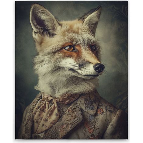 Leinwandbild Funny animals M1-No.52261 - Kunstdruck auf Leinwand in Creme Beige - Wandbild 40 x 50 cm (1/5)