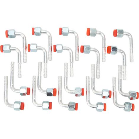 20 pieces Barb fitting elbow nut 90 degree female O-ring air conditioner hose connector adapter joint 3/8in. (1/5)