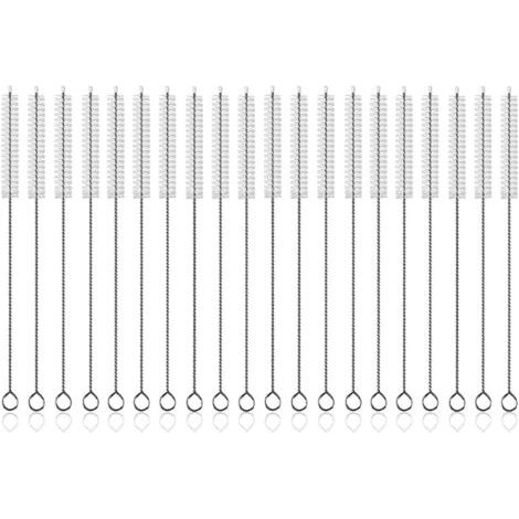 Goupillon Paille 20 Morceaux-Brosse en Paille-Goupillon Gourde-Brosse De Nettoyage De Paille-La Brosse à Paille en Acier Inoxydable Est Réutilisable (1/5)