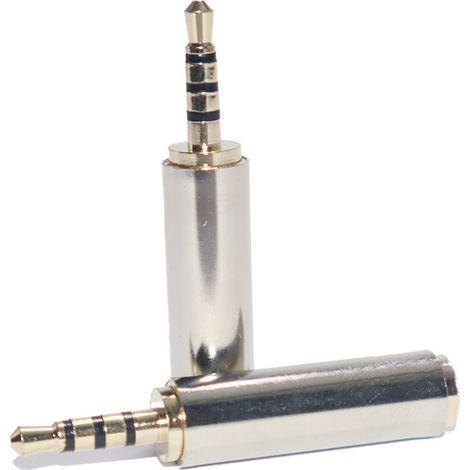Gold-plated adapter 2.5mm male 4-pole to 3.5mm female 4-pole for mobile phones, headphones and audio devices (large to small) (1/4)