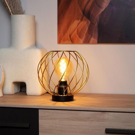 Lucide DANZA - Tischlampe - Ø 25 cm - 1xE27 - Mattes Gold / Messing (1/5)
