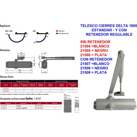Telesco-Verschlüsse Delta 1800 verstellbarer Halter, schwarz, AS1859TNE