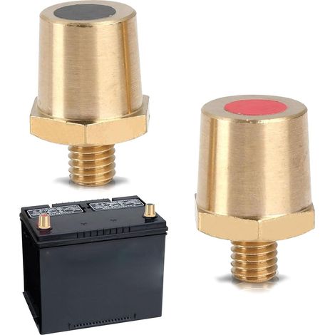 Adaptateur de pôle de batterie M8, adaptateur de pôle de batterie en laiton, adaptateur de pôle de batterie de voiture, pôle de batterie de voiture, paire de colonnes de pince de batterie positive (1/5)