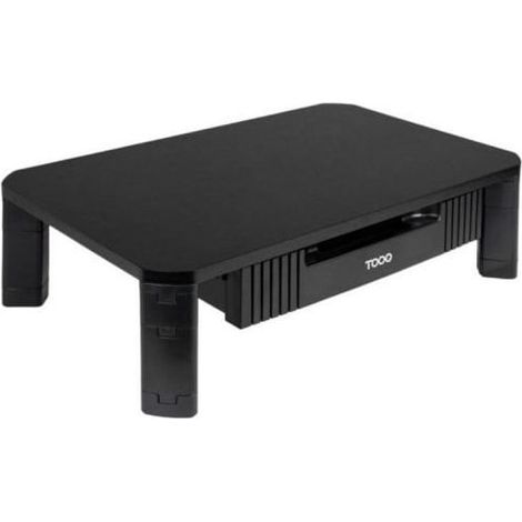 Soporte Elevador TooQ TQMMPD02 para Monitor/Portátil con Cajón Negro 20 kg Altura Ajustable