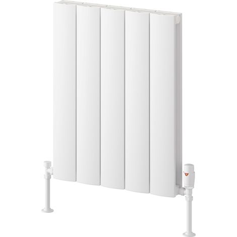 Reina Loco Double Horizontal Aluminium Radiator 600mm H x 470mm W - White