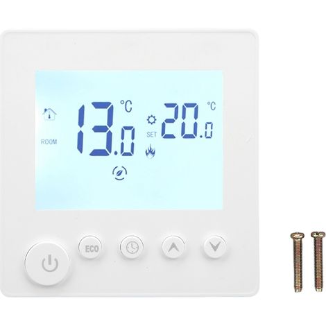 Thermostat numérique LCD programmable avec minuterie, régulateur de température AC 90-240V pour chauffage eau 3A (1/5)