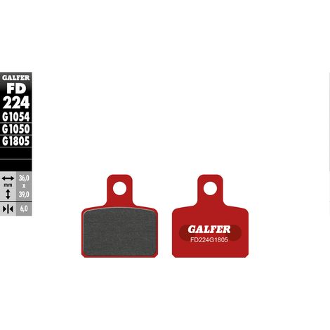 PASTILLAS DE FRENO TRIAL GALFER KH351 SEMIMETÁLICAS (ROJAS) (TRIAL OSSA, SCORPA, SHERCO, TRS, MONTESA, GAS GAS)