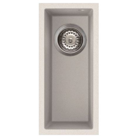 Reginox Elleci Quadra50 Kitchen Sink Half Bowl White Granite Undermount Waste (1/3)