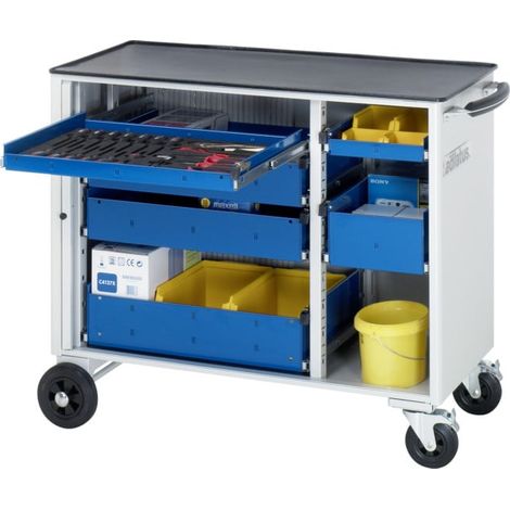Chariot à outils Rau avec 4 tiroirs métal LxPxH 1025x520x890mm (1/4)