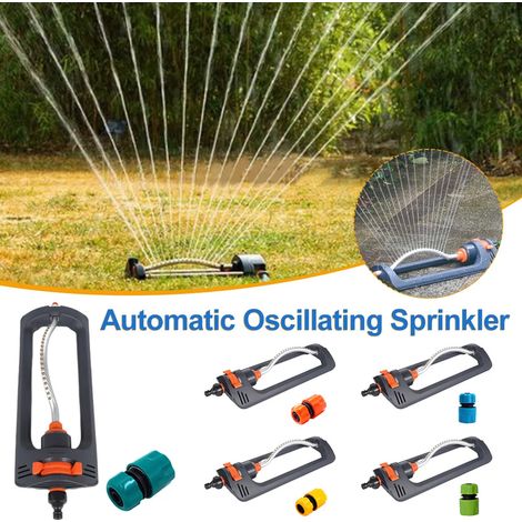 Arroseur oscillant (bleu) indestructible et antirouille, arrosage automatique à 4 modes pour grands jardins et pelouses, gaz (1/4)