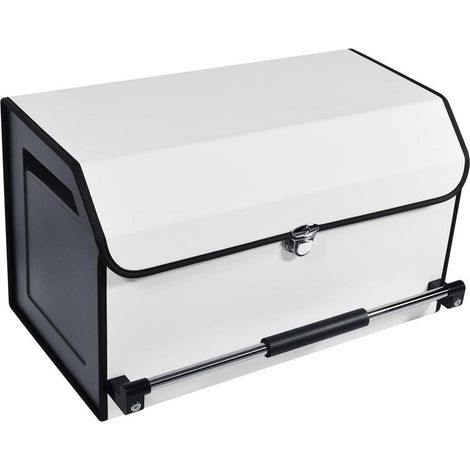 Auto Kofferraum Organizer Leder mit Deckel, 45L, Weiß, L (1/5)