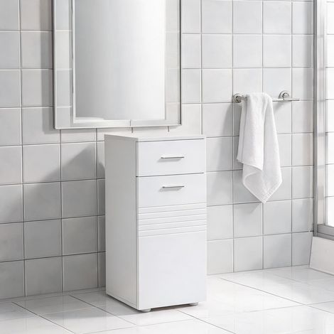 Meuble de salle de bain avec tiroir et porte blanc bianco (1/5)