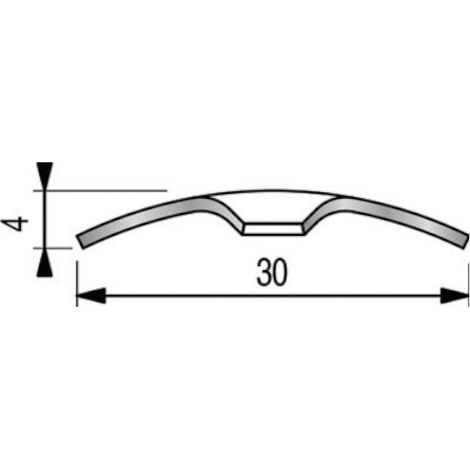 Seuil plat à visser en laiton poli 30 x 930 mm - DINAC