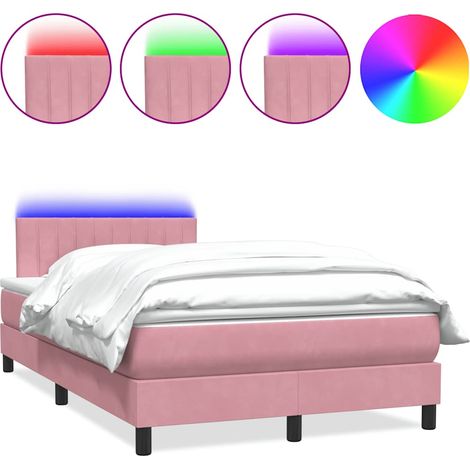 Maison Exclusive - Boxspringbett mit Matratze & LED Rosa 120x220