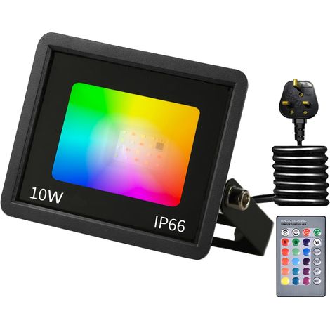 Spot LED RVB 10 W - Spot d'extérieur - 16 millions de couleurs et 20 modes - Spot intelligent - IP66 - Étanche - Éclairage d'ambiance de jardin (1/5)