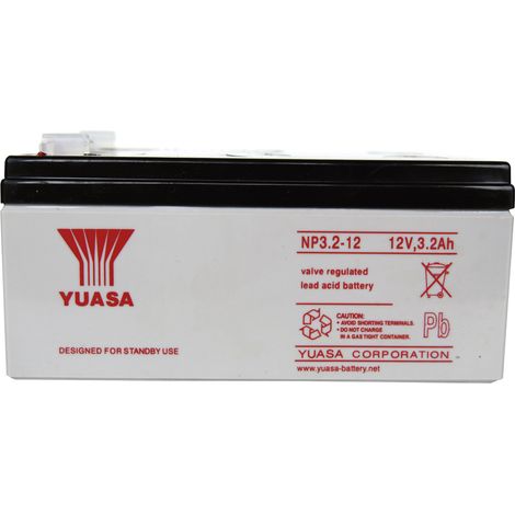 Yuasa NP3.2-12 AGM-Batterie 12 V 3,2 Ah Wartungsfrei (1/2)