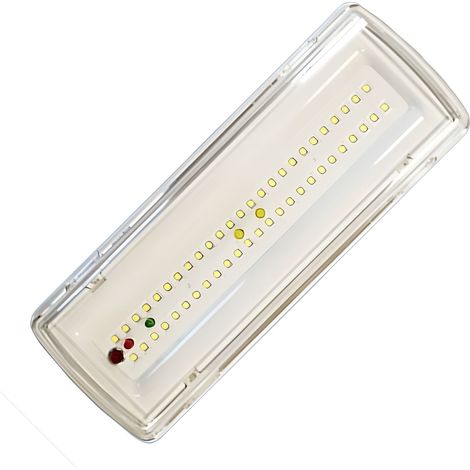 Lampada di Emergenza a LED 3.5W 400lm Luce Fredda 6500K Autonomia 3 Ore Batteria Ricaricabile al Litio, Montaggio da Parete o Soffitto Come Plafone