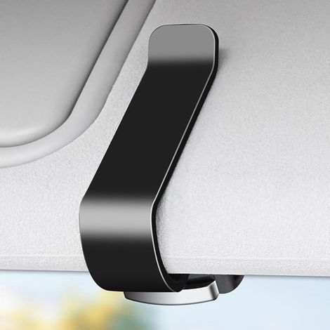 Portaocchiali da aletta parasole per auto - accessori per auto - decorazione per auto - Clip per occhiali da sole per aletta parasole - Nero - 6,531,3 cm - ABS + spugna (1/5)