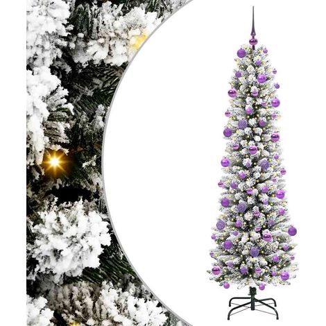 Sapin de Noël  Arbre de Noël artificiel Blanc 210 cm PVC, métal et plastique (1/5)