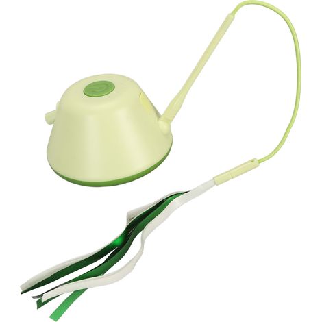Jouet électrique pour chat à plumes, rechargeable par USB, rotatif et interactif avec lumière, vert, idéal pour les chatons d'intérieur. (1/5)