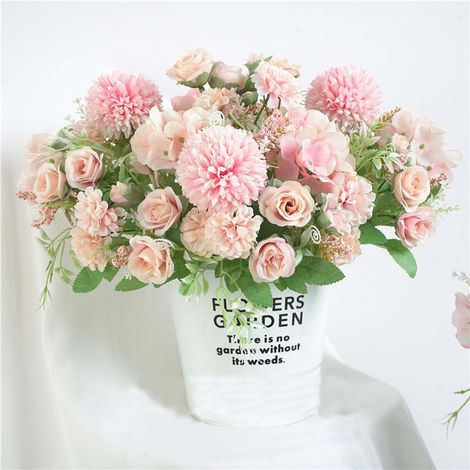 Roses - Fleurs Artificielles - Tissu et Plastique - Pétales Souples - Pour Mariage Décoration Intérieure Centre de Table Bouquet DIY - 1 Pièce (1/3)