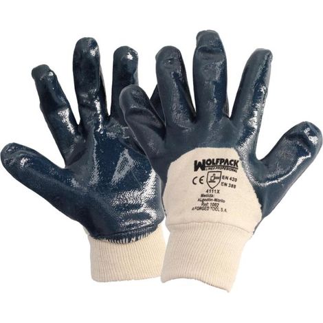 WOLFPACK LINEA PROFESIONAL guantes nitrilo / lona pesados nimax 8 (par) (1/2)