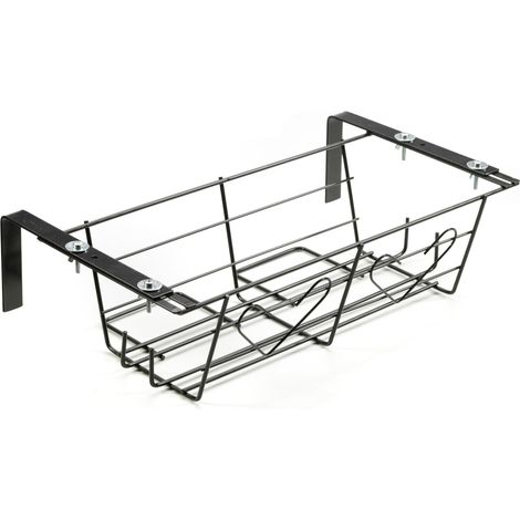 ANDRYS - Porta Vaso in Tondino, con Struttura Regolabile, Verniciato, Colore Nero, 60 x 35 x 25 cm - Dimensioni: L 40 cm - Colore: Nero