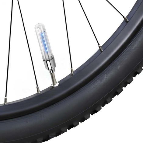 Veilleuse de Valve 5 LED Monocolore pour Vélo, Moto et Voiture Argent