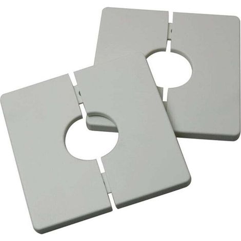 Lot de 2 cache-tuyaux carrés autocollants en plastique PVC pour tuyau de douche de 33 mm de diamètre (1/4)