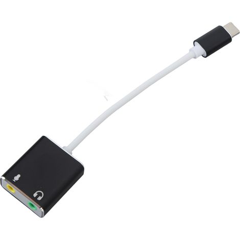 Adaptateur microphone USB-C, carte son externe USB 7.1 canaux, adaptateur USB-C vers prise casque 3,5 mm (1/5)