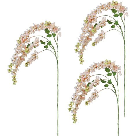 Künstliche Glyzinienzweige, 99 cm lange Stiele, Seiden-Glyzinienzweige, Champagnerfarben (1/3)