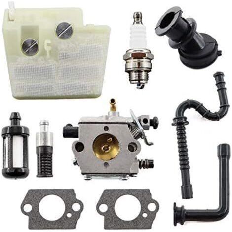 Carburador con filtro de aire, filtro de combustible, bujía, manguera de combustible para motosierra STIHL MS240 MS260 MS 240 260 024 026 Walbro WT194 (1/5)