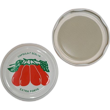 CAPSULE mm.82 TAPPI PER BARATTOLI VETRO pz.100 POMODORI COPERCHI PER PASSATE