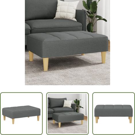Stoffhocker - Fußhocker Dunkelgrau 77x55x31 cm Stoff (1/5)