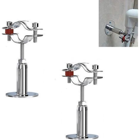 Colliers de serrage réglables en acier inoxydable pour tuyaux, à montage mural, pour diamètres de 32 à 34 mm, pour la fixation de tuyaux, flexibles, tiges, etc.-Chrom (1/5)