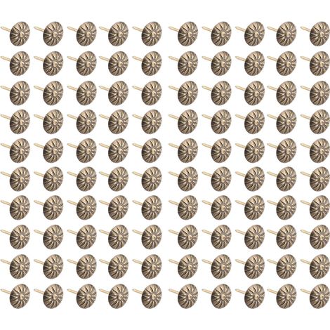 100 clous de tapisserie vintage en bronze, accessoires de meubles, canapé, chaussure, porte, clous décoratifs, punaises (1/4)
