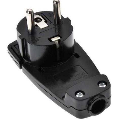 EU-Steckeradapter 250 V (16 A) mit Klappgriff und Kabelverdrehschutz, europäischer Standard, schwarz (1/5)