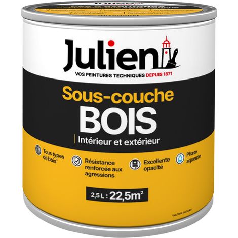 Sous-Couche pour Bois Intérieur/Extérieur - Excellente adhérence et opacité, formule microporeuse - Mat Blanc 2,5L