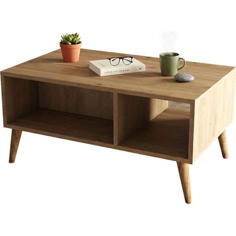 Couchtisch Basilica, 3 Fächer, 41,6x90x54h cm Braun