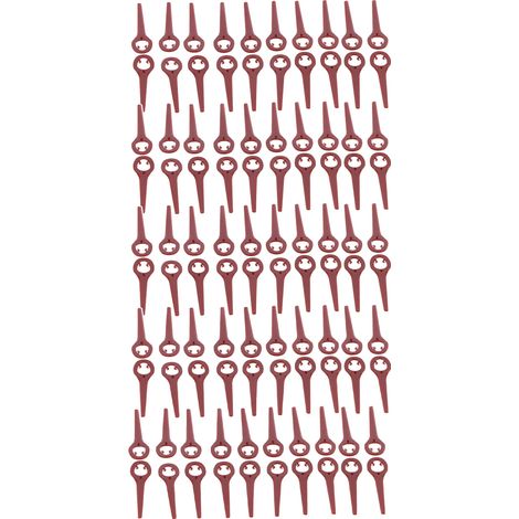 100 lames de coupe rouge vin pour tondeuse à gazon, accessoire pour coupe-bordures, 90 mm (1/5)