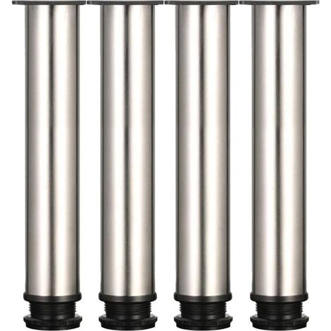 Linghhang – Verstellbare Möbelfüße aus Edelstahl – Höhe 250 mm, verstellbar von 0 bis 15 mm – 4er-Set – inklusive Befestigungsschrauben