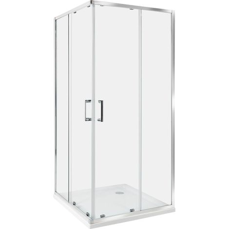 Box doccia oro vetro temperato doppia porta scorrevole 90 x 90 x 185 cm Tela