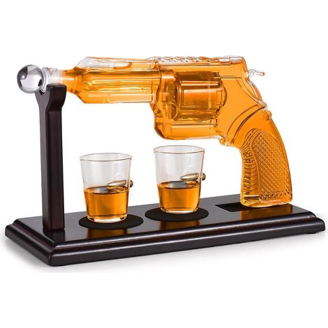 Whisky-Dekanter-Sets für Männer – Einzigartige Whisky-Geschenke für Männer – Perfekte 250-ml-Pistolenform für kühle Spirituosen