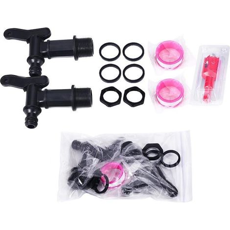 Set di 2 adattatori per rubinetto di serbatoio IBC (raccordo da 3/4") – filettatura per carico – allargatore foro da 25 mm (1/5)