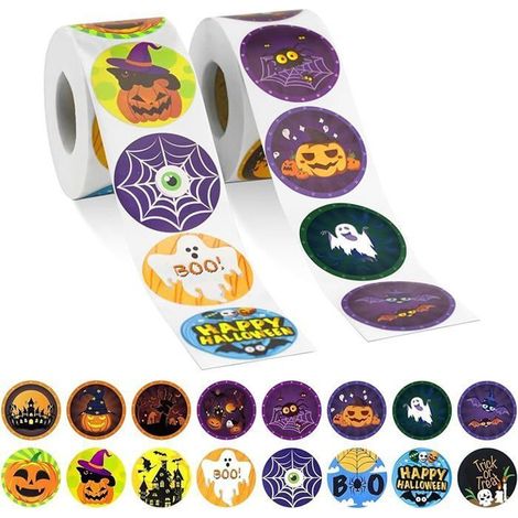 Halloween Stickers 1000 PCS Autocollants Halloween Autocollant Citrouille Rouleau Autocollants pour PROJECTEUR LASER EXTERIEUR NOE (1/5)