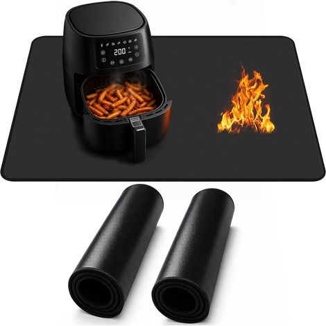 Lot de 2 tapis isolants ignifuges en feutre de carbone épais de 45 x 35 cm (1/5)