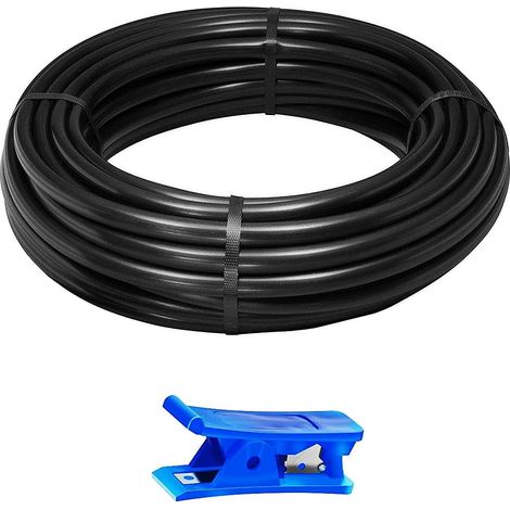 15m Black Polyurethane Pneumatic Hose, 8mm OD x 5mm ID, PU Air Hose, 1 Hose Cutter (1/5)
