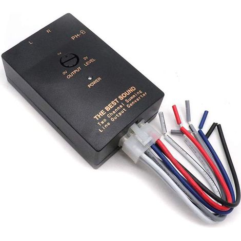 1 Pièce Voiture RCA Audio Convertisseur de Sortie de Ligne 2 Canaux Haut à Bas avec Niveau de Subwoofer Réglable pour Amplificateur de Voiture (1/4)